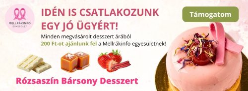 Rózsaszín bársony desszert a Czinielben, ami támogatja a mellrákinfo egyesületet 2026-ban!